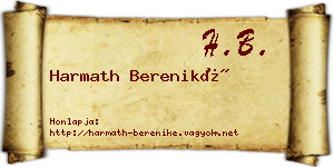 Harmath Bereniké névjegykártya